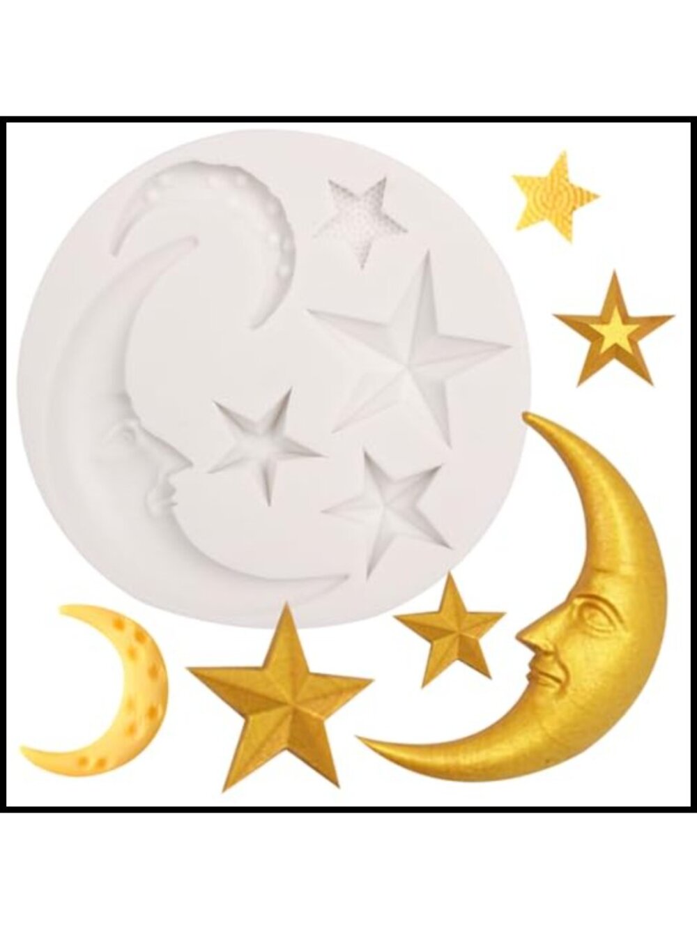 Moon Stars Silicone Fondant Molds Chocolate Candy Baking Gumpaste Cake